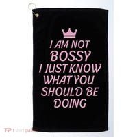 I Am Not Bossy I Just Know What You Should Be Doing Queen Golf Towel thumb 0