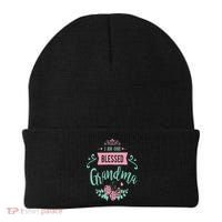 I Am One Blessed Grandma Peach Teal Floral Gift Beanie thumb 0