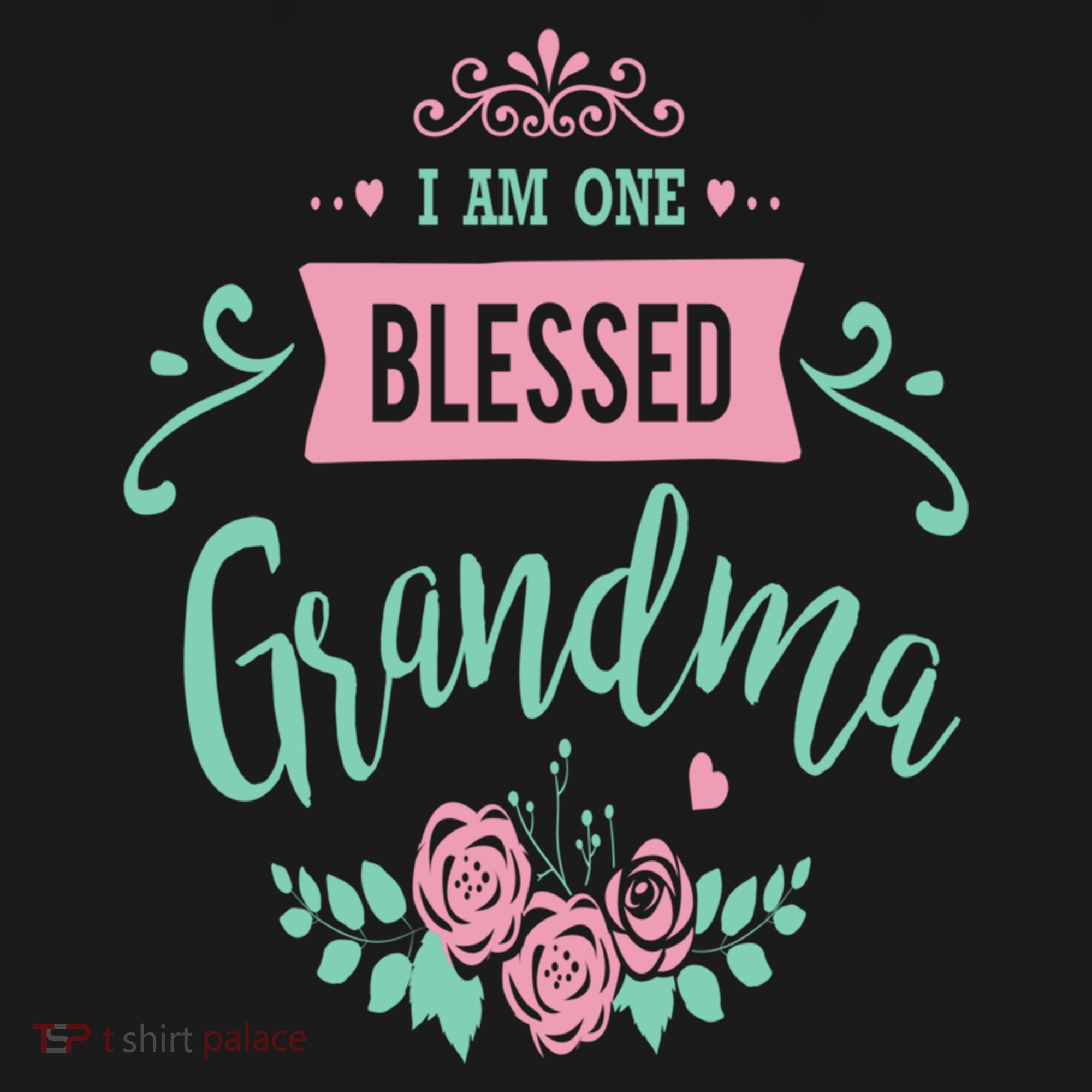 I Am One Blessed Grandma Peach Teal Floral Gift Women's Hoodie