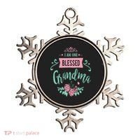 I Am One Blessed Grandma Peach Teal Floral Gift Ornament thumb 0