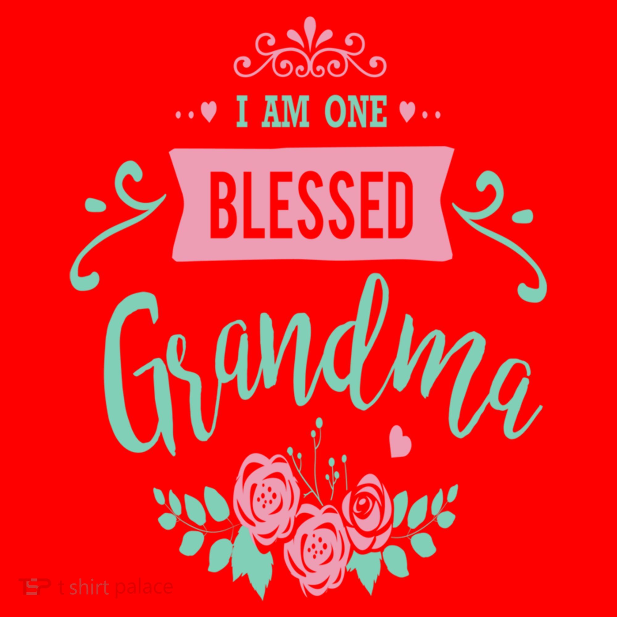I Am One Blessed Grandma Peach Teal Floral Gift Santa Hat
