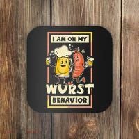 I Am On My Wurst Behavior Oktoberfest Coaster thumb 0