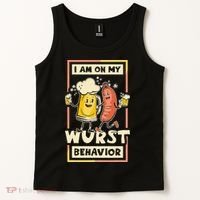 I Am On My Wurst Behavior Oktoberfest Tank Top thumb 2
