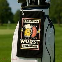I Am On My Wurst Behavior Oktoberfest Golf Towel thumb 2