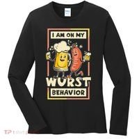 I Am On My Wurst Behavior Oktoberfest Women's Long Sleeve Shirt thumb 0