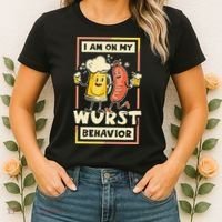 I Am On My Wurst Behavior Oktoberfest Women's T-Shirt thumb 2