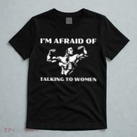 Im Afraid Of Talking To Women Satirical Workout T-Shirt thumb 5