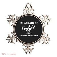 Im Afraid Of Talking To Women Satirical Workout Ornament thumb 0