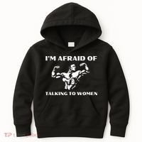 Im Afraid Of Talking To Women Satirical Workout Kids Hoodie thumb 0