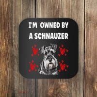 I Am Owned By A Schnauzer Coaster thumb 0