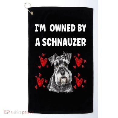 I Am Owned By A Schnauzer Golf Towel