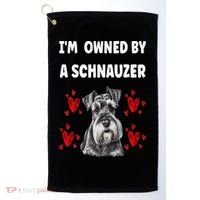I Am Owned By A Schnauzer Golf Towel thumb 0