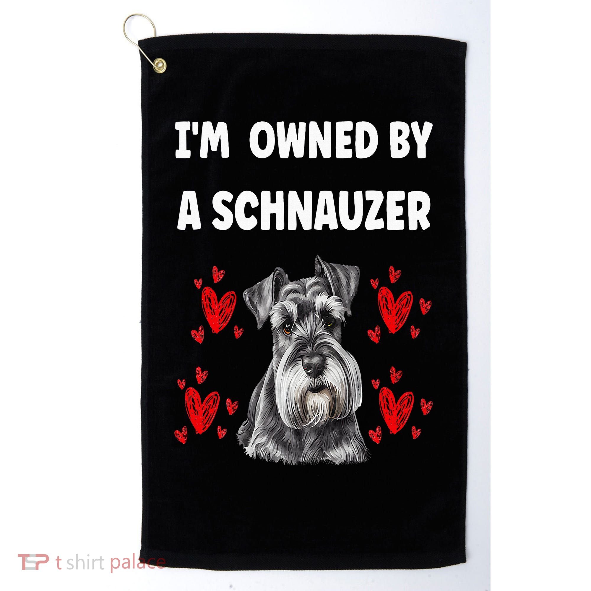 I Am Owned By A Schnauzer Golf Towel
