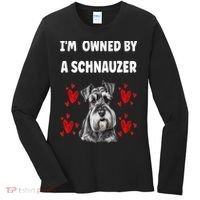 I Am Owned By A Schnauzer Women's Long Sleeve Shirt thumb 0