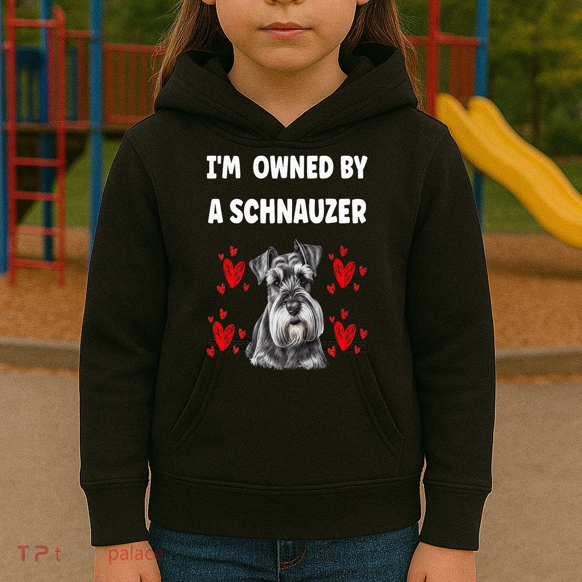 I Am Owned By A Schnauzer Kids Hoodie