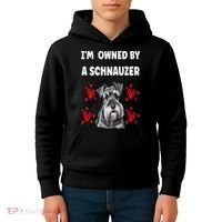 I Am Owned By A Schnauzer Kids Hoodie thumb 4