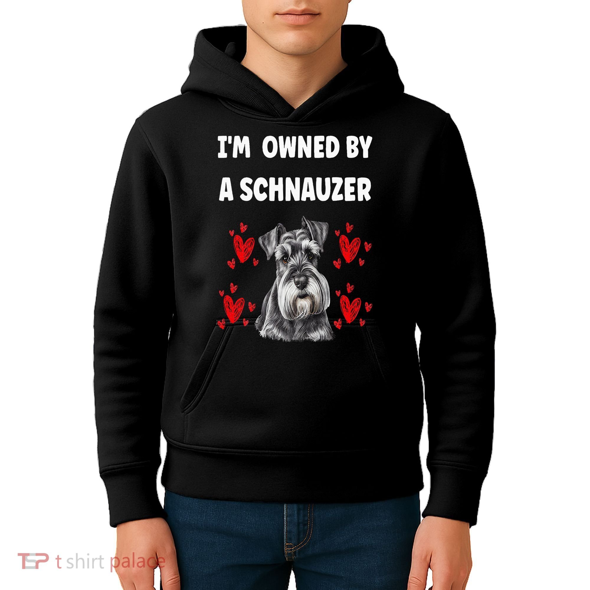 I Am Owned By A Schnauzer Kids Hoodie