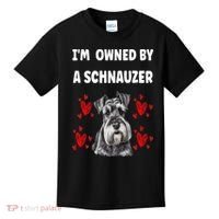 I Am Owned By A Schnauzer Kids T-Shirt thumb 0