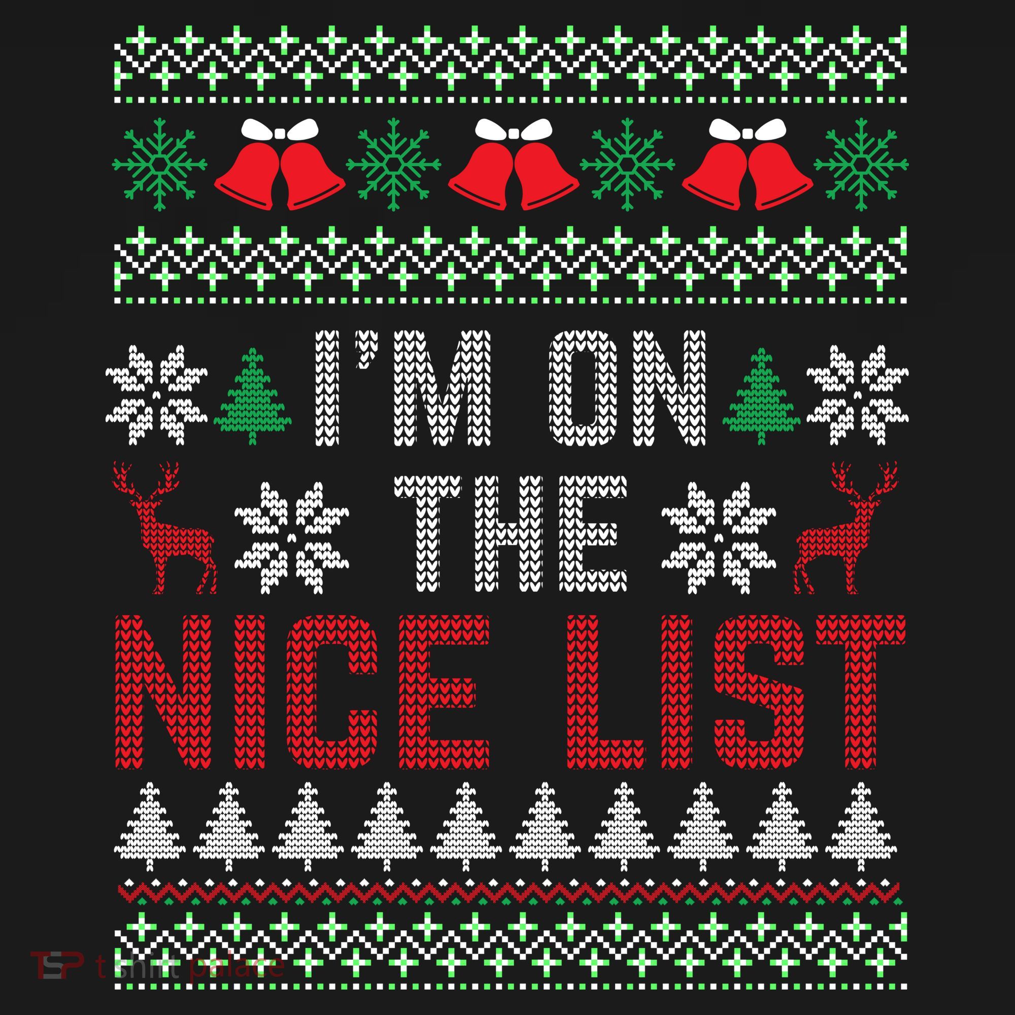 I Am On The Nice List Of Santa Christmas Ugly Sweater Graphic Women's Hoodie