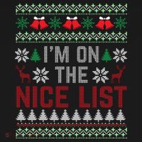 I Am On The Nice List Of Santa Christmas Ugly Sweater Graphic Women's Tank Top thumb 5