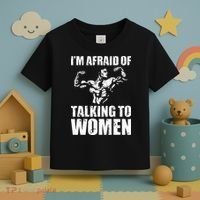 Im Afraid Of Talking To Women Satirical Workout Toddler T-Shirt thumb 3