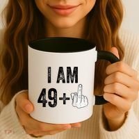 I Am Personalize Birthday Age Plus 1 Middle Finger Funny Edit With AI Custom Year Coffee Mug thumb 3
