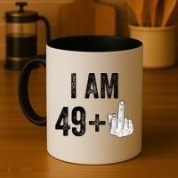 I Am Personalize Birthday Age Plus 1 Middle Finger Funny Edit With AI Custom Year Coffee Mug thumb 4