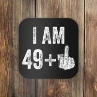 I Am Personalize Birthday Age Plus 1 Middle Finger Funny Edit With AI Custom Year Coaster thumb 0