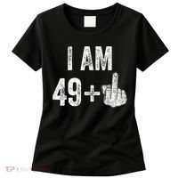 I Am Personalize Birthday Age Plus 1 Middle Finger Funny Edit With AI Custom Year Women's T-Shirt thumb 0
