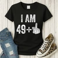 I Am Personalize Birthday Age Plus 1 Middle Finger Funny Edit With AI Custom Year Women's T-Shirt thumb 3