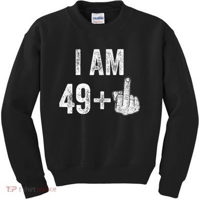 I Am Personalize Birthday Age Plus 1 Middle Finger Funny Edit With AI Custom Year Kids Sweatshirt