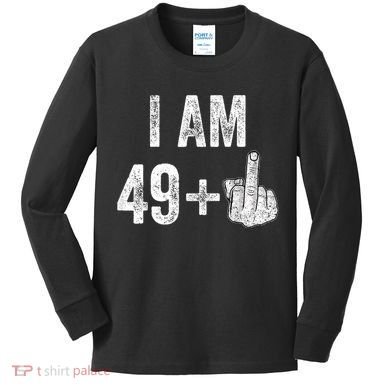I Am Personalize Birthday Age Plus 1 Middle Finger Funny Edit With AI Custom Year Kids Long Sleeve Shirt