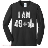 I Am Personalize Birthday Age Plus 1 Middle Finger Funny Edit With AI Custom Year Kids Long Sleeve Shirt thumb 0