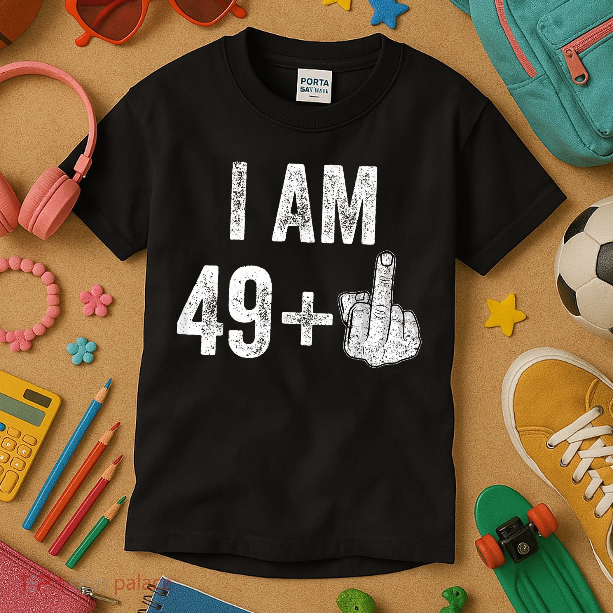 I Am Personalize Birthday Age Plus 1 Middle Finger Funny Edit With AI Custom Year Kids T-Shirt