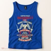 I Am Politically Incorrect I Say Merry Christmas Cool Gift Tank Top thumb 2