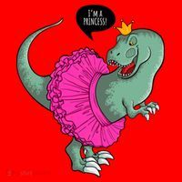 I'm A Princess, Trex In Tutu Santa Hat thumb 1