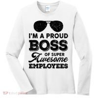 I'm A Proud Boss Of Super Awesome Employees Women's Long Sleeve Shirt thumb 0