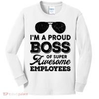 I'm A Proud Boss Of Super Awesome Employees Kids Long Sleeve Shirt thumb 0