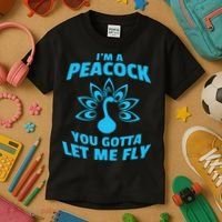 I'm A Peacock You Gotta Let Me Fly Kids T-Shirt thumb 3