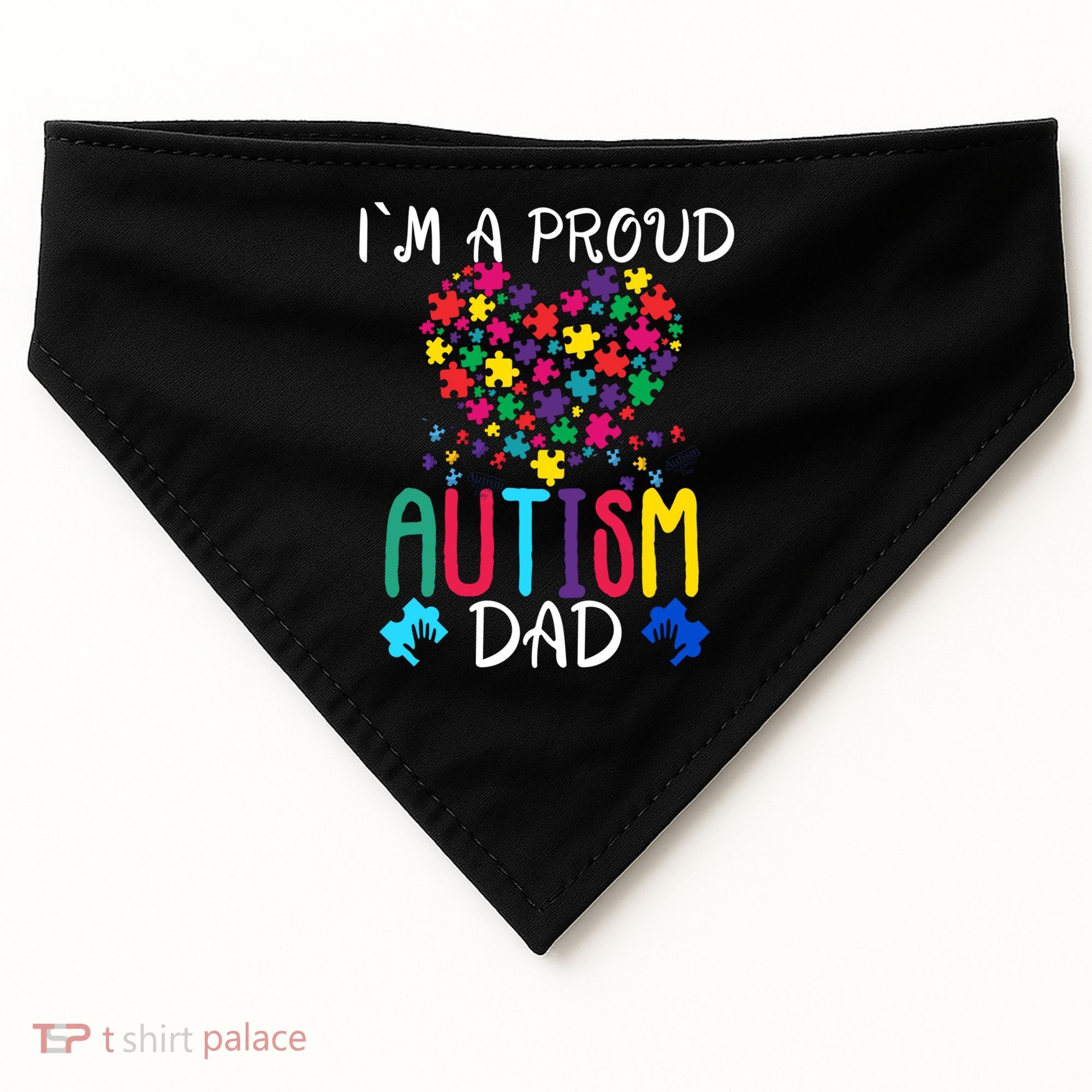 I'm A Proud Autism Dad Gift Autism Awareness Great Gift USA-Made Doggie Bandana