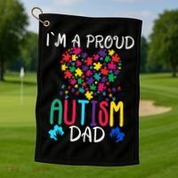 I'm A Proud Autism Dad Gift Autism Awareness Great Gift Golf Towel thumb 1