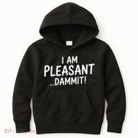 I Am Pleasant Dammit Funny Sarcastic Humor Kids Hoodie thumb 0