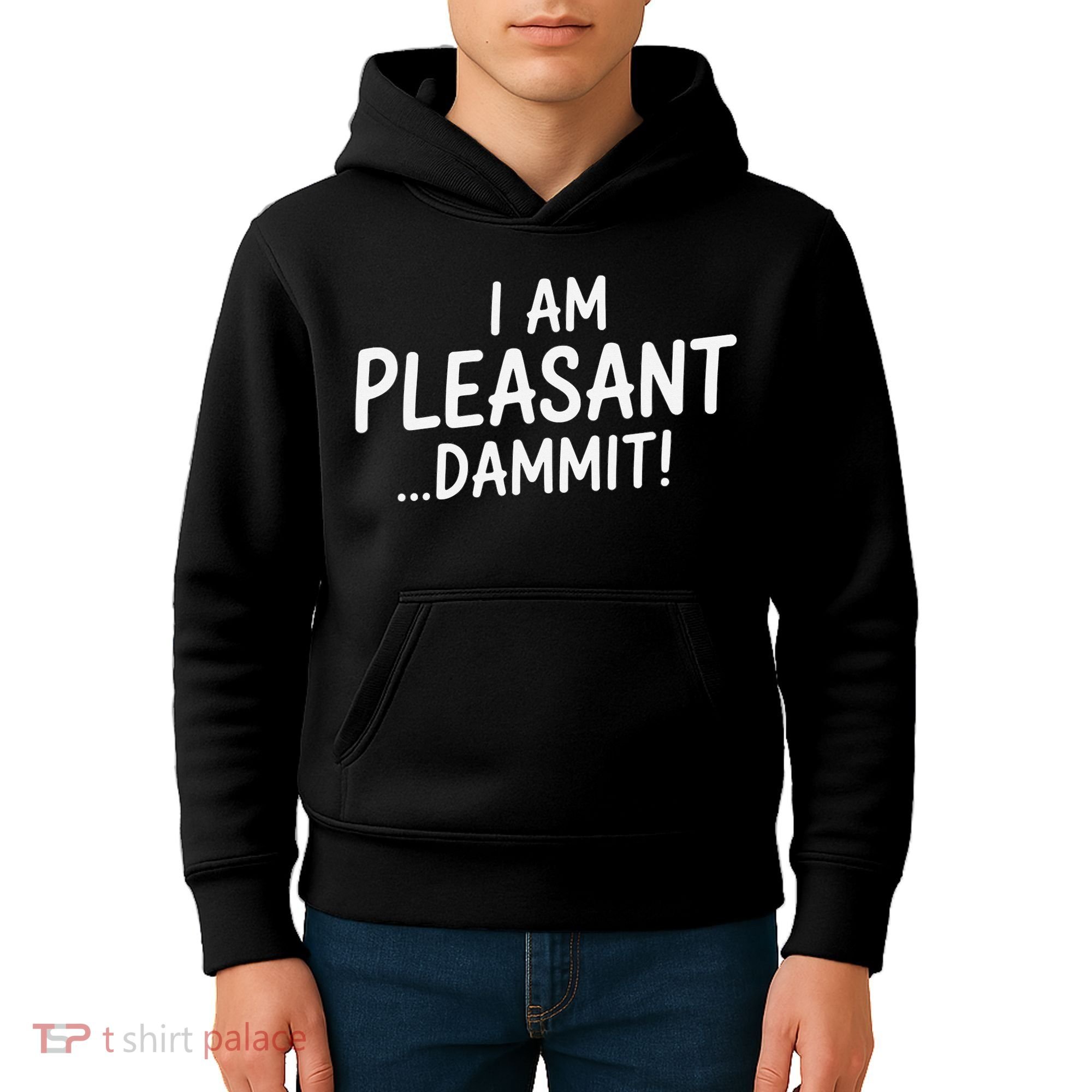 I Am Pleasant Dammit Funny Sarcastic Humor Kids Hoodie