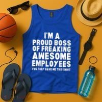 I'm A Proud Boss Of Freaking Awesome Employees Tank Top thumb 4