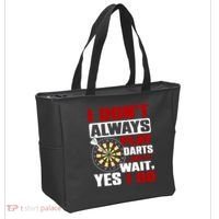 I Always Play Darts Funny Tote Bag thumb 2