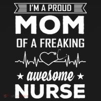 I'm A Proud Mom Of A Freaking Awesome Nurse Ornament thumb 1