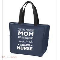 I'm A Proud Mom Of A Freaking Awesome Nurse Tote Bag thumb 3