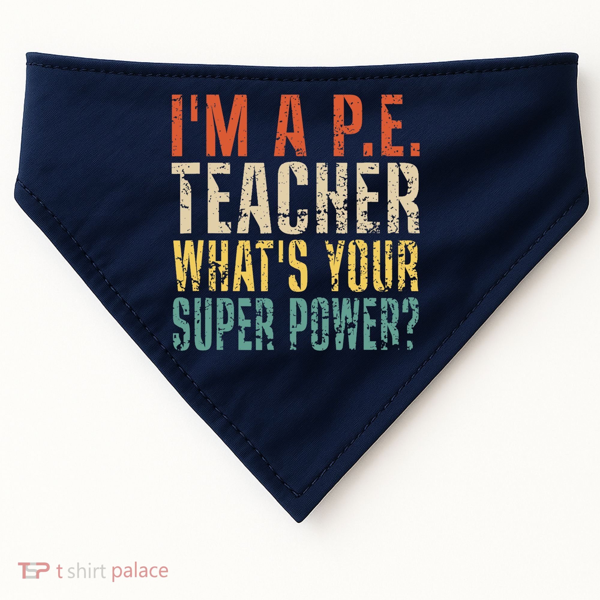 I'm A P.E. Teacher What's Your Super Power ? Funny USA-Made Doggie Bandana
