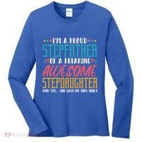 I'm A Proud Stepfather Of A Awesome Stepdaughter Stepdad Gift Women's Long Sleeve Shirt thumb 0
