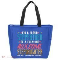 I'm A Proud Stepfather Of A Awesome Stepdaughter Stepdad Gift Tote Bag thumb 0